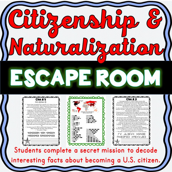 Citizenship and Naturalization ESCAPE ROOM!