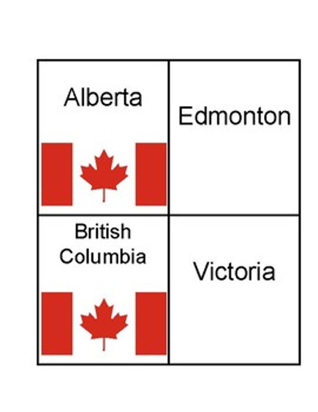 Canada Province and Territories Capital Match Game