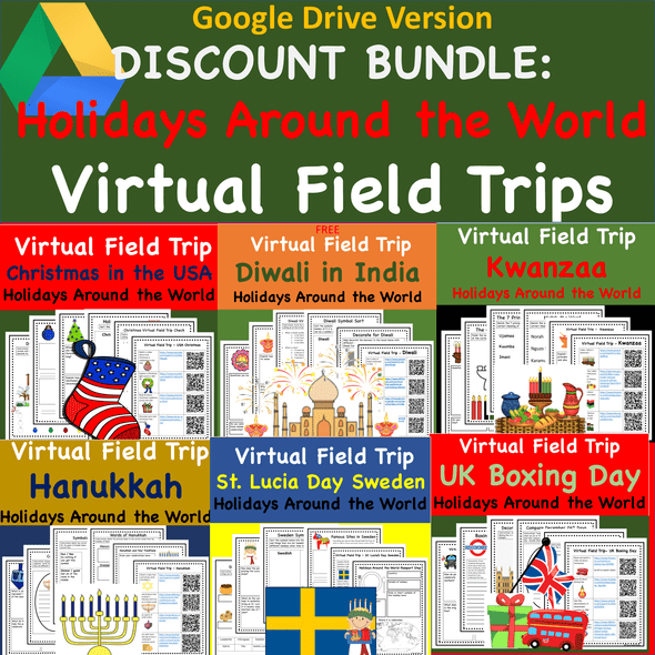 Digital Version:  Discount Bundle- Holidays Around the World Virtual Field Trips