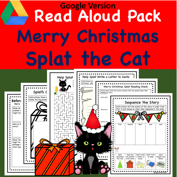  Digital Version:  Read-A-Loud Tasks: Merry Christmas Splat the Cat 