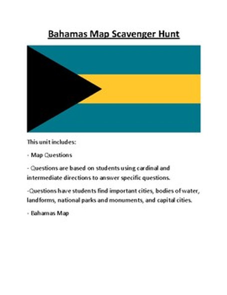 Bahamas Map Scavenger Hunt