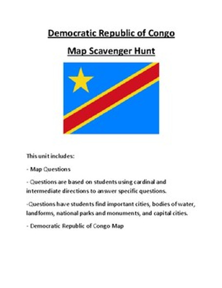 Democratic Republic of the Congo Map Scavenger Hunt