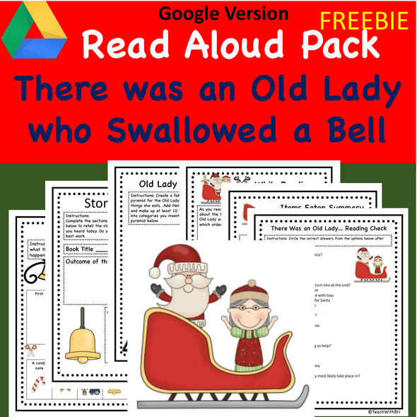 FREE Digital Version:  Christmas Read-A-Loud Tasks: There Was An Old Lady Who Swallowed a Bell 
