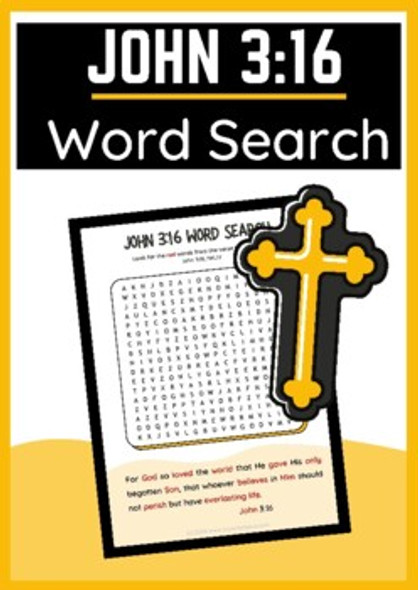 John 3:16 Bible Verse Word Search