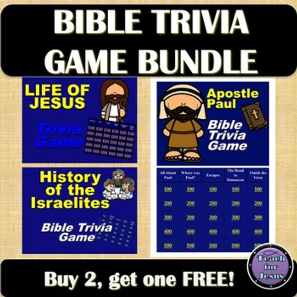 Bible Trivia Game Bundle - Buy 2, get one FREE