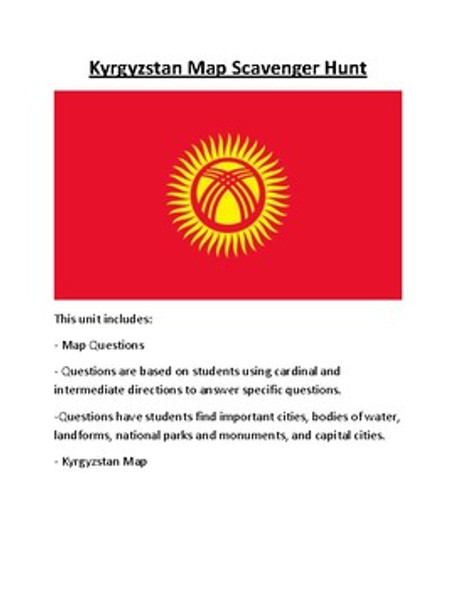 Kyrgyzstan Map Scavenger Hunt