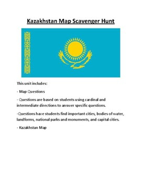 Kazakhstan Map Scavenger Hunt