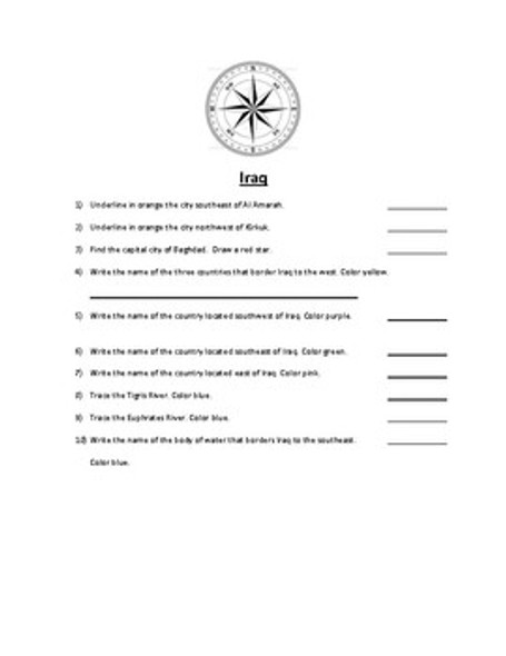 Iraq Map Scavenger Hunt