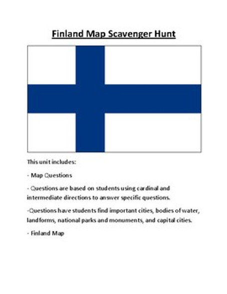 Finland Map Scavenger Hunt