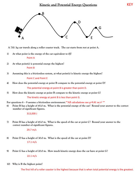 Kinetic and Potential Energy Questions