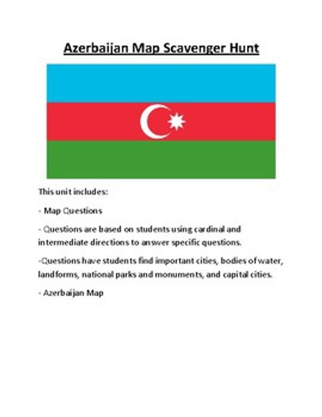 Azerbaijan Map Scavenger Hunt