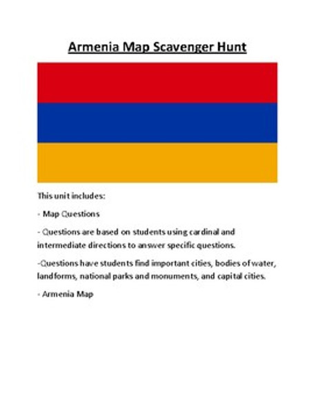 Armenia Map Scavenger Hunt