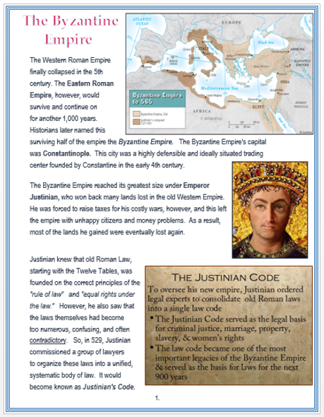 The Byzantine Empire - An Overview + Assessments