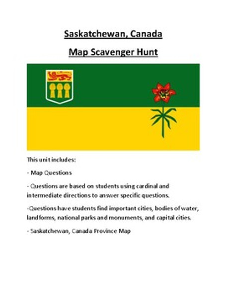 Saskatchewan Map Scavenger Hunt