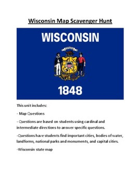 Wisconsin Map Scavenger Hunt