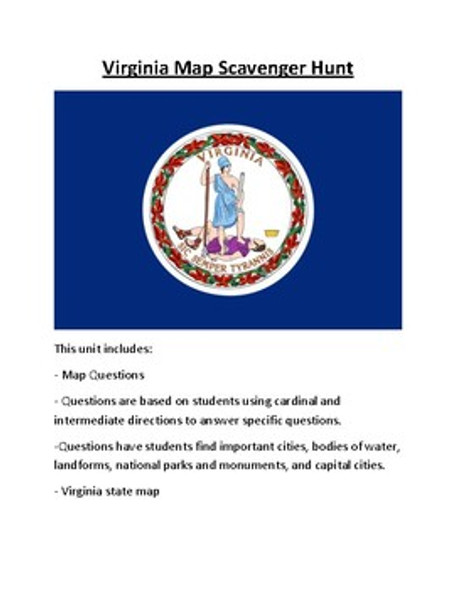 Virginia Map Scavenger Hunt