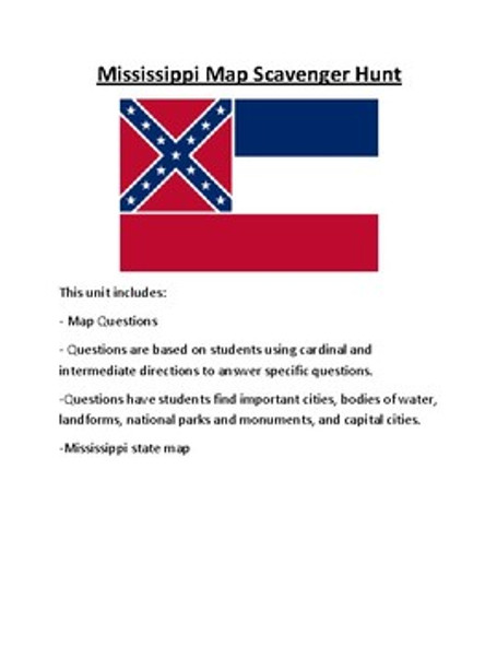 Mississippi Map Scavenger Hunt