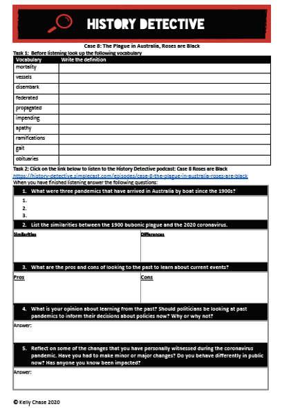 Case 8: The Plague in Australia Podcast Lesson Resource