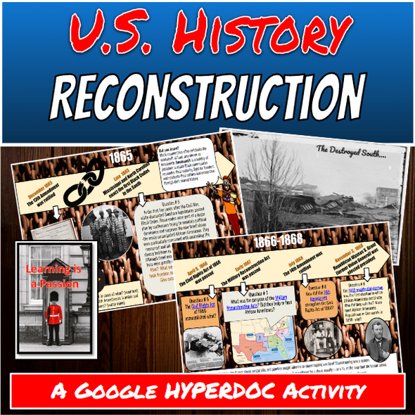Post Civil War | Reconstruction | Google Interactive Timeline | Student Activity