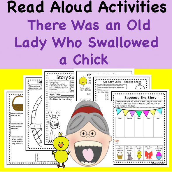 Easter and Spring Read-A-Loud Activities- There Was A Old Lady Who Swallowed A Chick