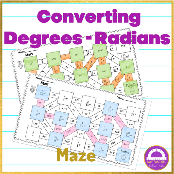 Converting Degrees and Radians Maze