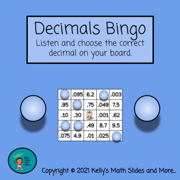 Decimals Bingo