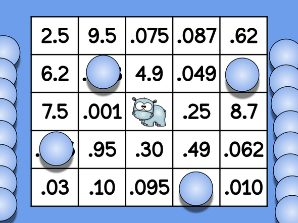 Decimals Bingo