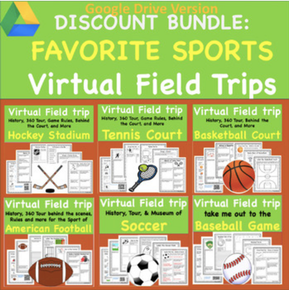 Discount Bundle- Virtual Field Trip - Favorite Sports- Science & PE- 6 exciting trips