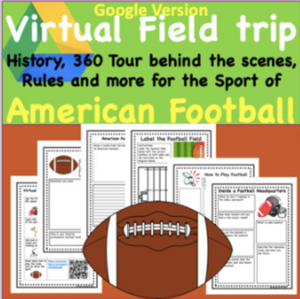 Digital Version - Virtual Field Trip American Football-  History and About the Game- Distance PE Lesson