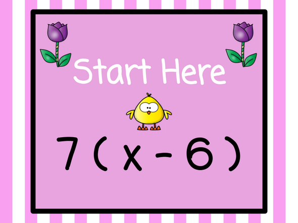 Easter Version - Distributive Property Race - Easter Version