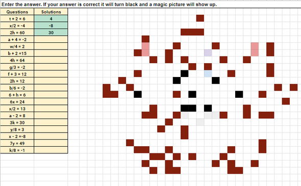 Solving One Step Equations Groundhog Pixel Art Activity