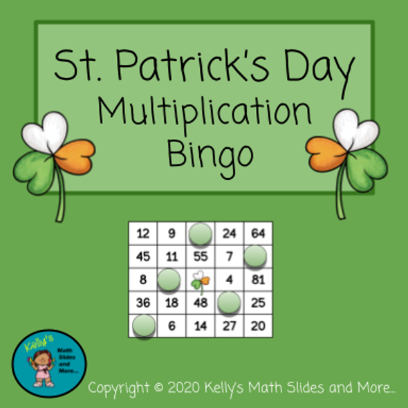 St.Patrick's Day Version - Multiplication Bingo - Digital and Printable