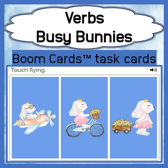 Verbs: Busy Bunnies - Level 2 - Identification Deck Boom Cards™
