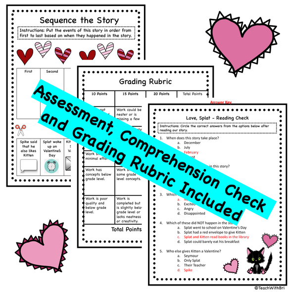 Love Splat- Virtual Valentine's Day Read Aloud Activity Pack - Digital Google Version