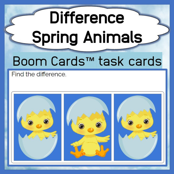 Find the Difference: Spring Animals Boom Cards™