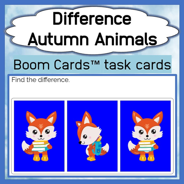  Find the Difference: Autumn Animals Boom Cards™