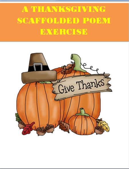 Thanksgiving Scaffolded Poem Exercise