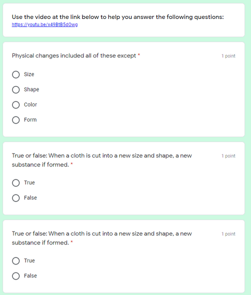 Physical and Chemical Changes WebQuest (MS-PS1) Google Form! Great sub plans!