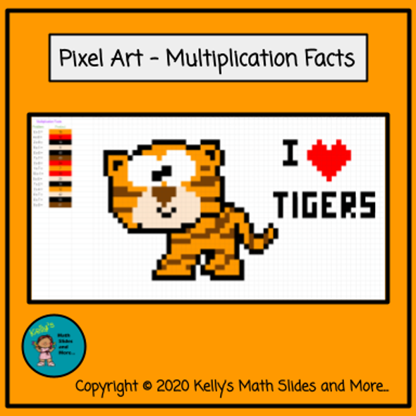 Pixel Art - Multiplication - Tiger Image