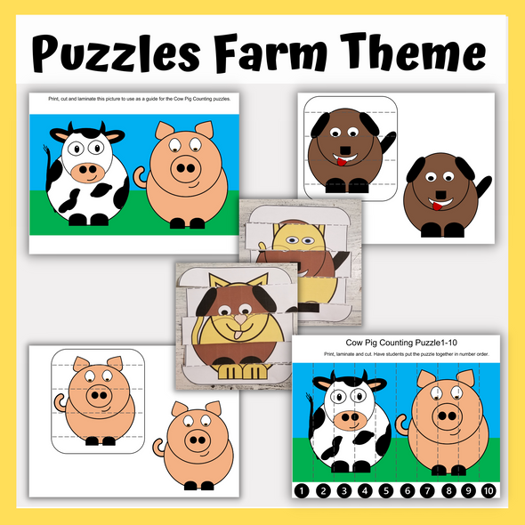 Puzzles Farm Theme Printable