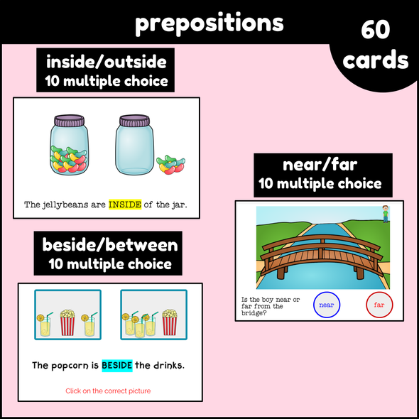 Prepositions For Kids Boom Cards digital resources for distance learning