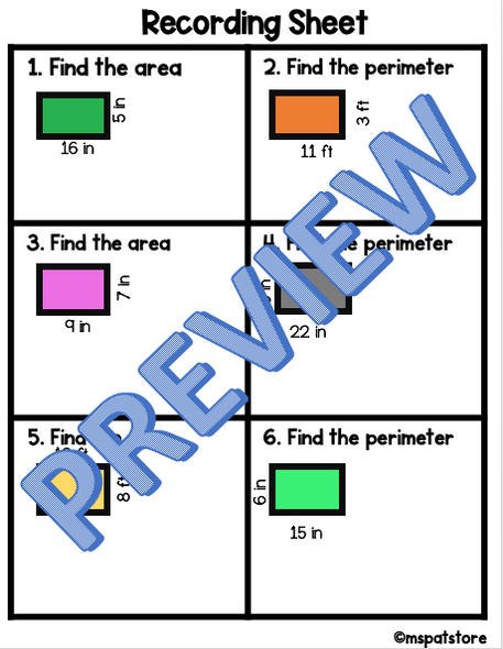 Black History Month Math Activity: Area & Perimeter of Rectangles