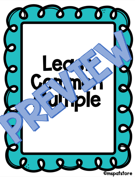 Least Common Multiple LCM-Selfchecking Digital & Printable Activity