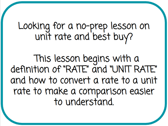 Unit Rates and Better Buy - Digital Lesson