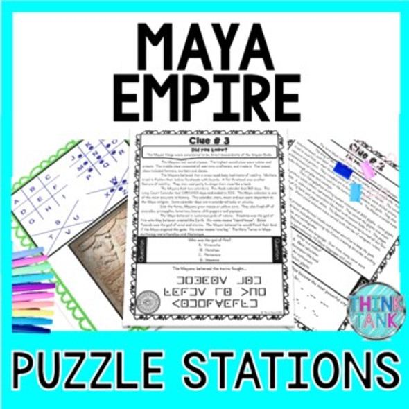 Maya Empire PUZZLE STATIONS: Mayan Civilization, Mexico and Hieroglyphics