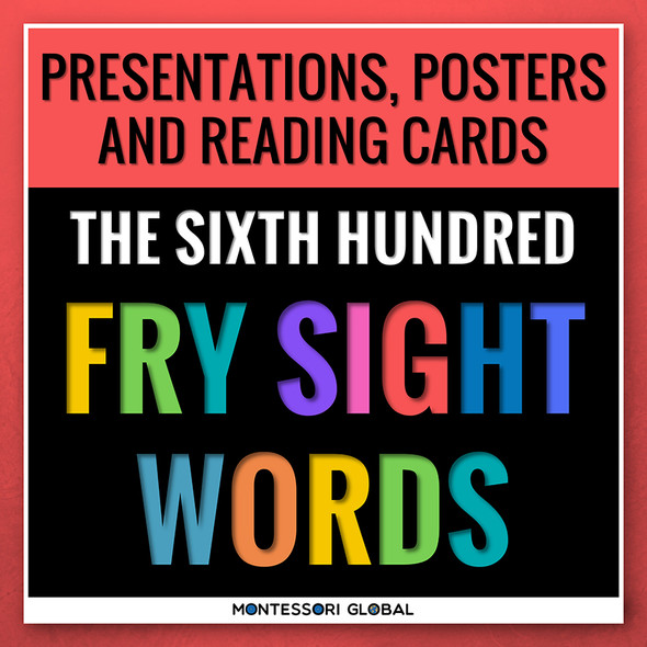 The Sixth Hundred Fry Sight Words divided into 4 lists of 25 words each. The product includes 4 Digital Flashcard PowerPoint Presentations, 4 printable ledger size posters and printable reading cards. Ideal for remote, hybrid and in person teaching.
