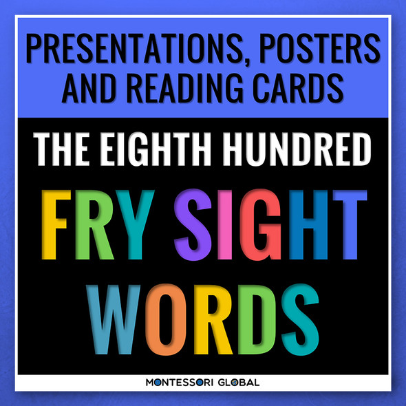 The Eighth Hundred Fry Sight Words divided into 4 lists of 25 words each. The product includes 4 Digital Flashcard PowerPoint Presentations, 4 printable ledger size posters and printable reading cards. Ideal for remote, hybrid and in person teaching.