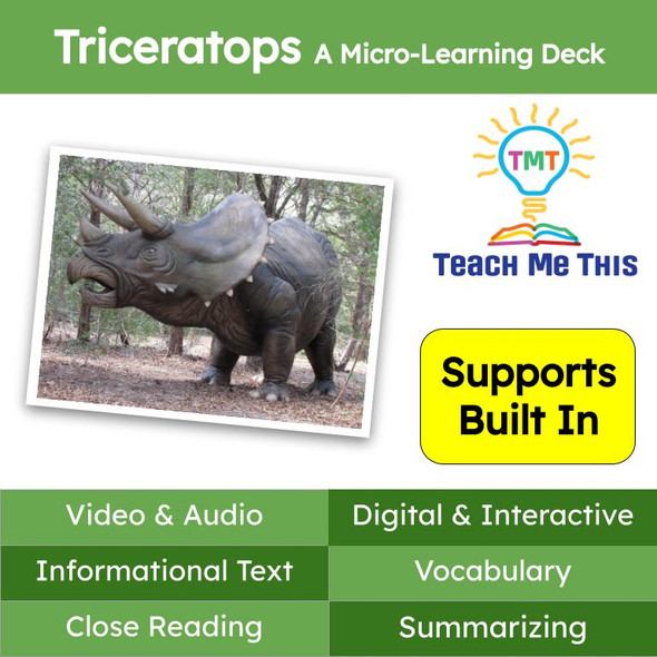 Triceratops Informational Text Reading Passage and Activities