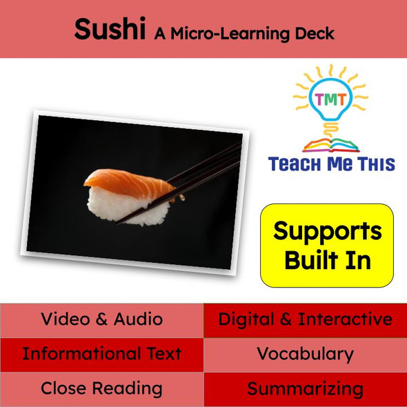 Eating Sushi Informational Text Reading Passage and Activities