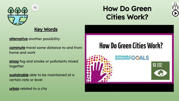 Green Cities Informational Text Reading Passage and Activities